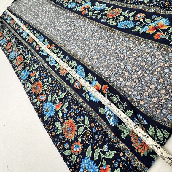 Coco Carmen Long Kimono S/M Blue Floral Open Hippie Boho Cover Up Cottagecore - Picture 11 of 12